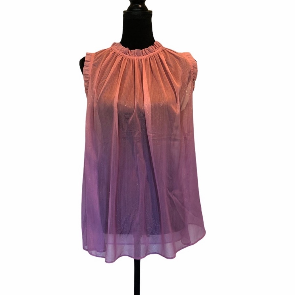 Maison Cinqcent NWT on trend lightweight shear sleeveless gradient blouse medium